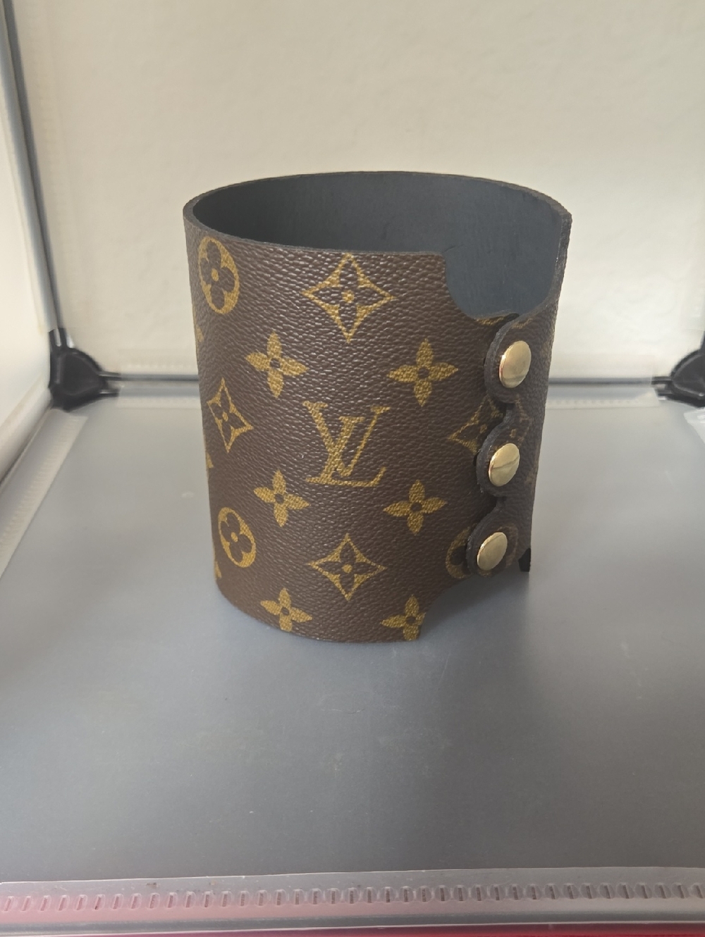 Brown and Gold Monogram 40 Oz Stanley Sleeve